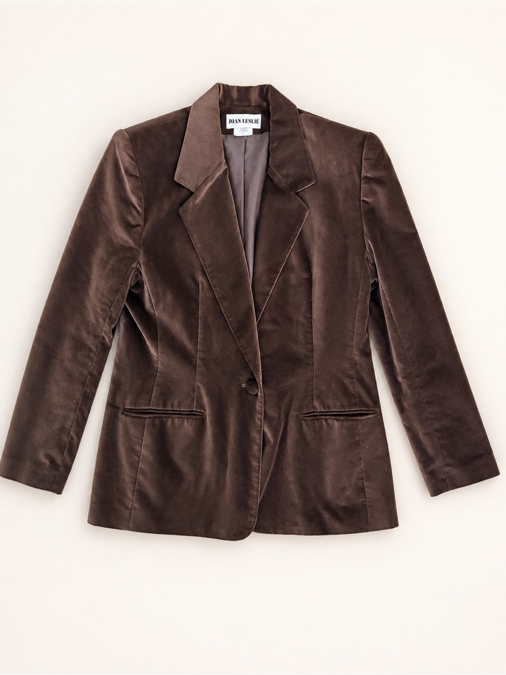 Rich Chocolate Brown Vintage Joan Leslie Velvet Blazer Mob Wife Dark Academia 10 - Picture 2 of 10
